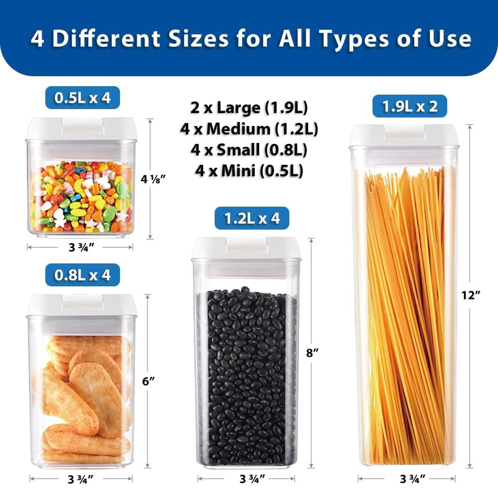 Pantry Organization 14 Pack Airtight Food Storage Containers BPA Free + Labels