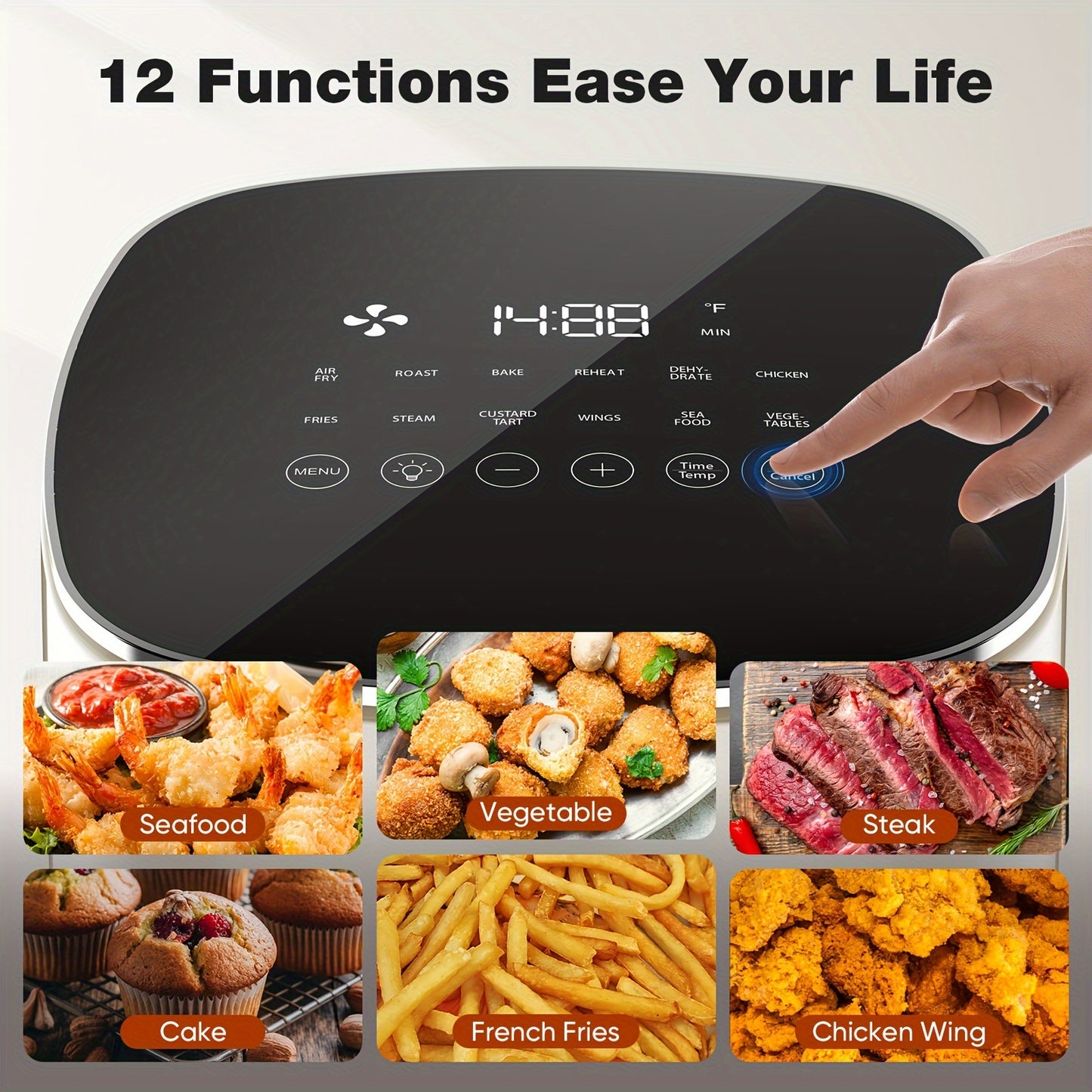 6 Qt 12-in-1 Air Fryer Oven with Digital Controls & Presets