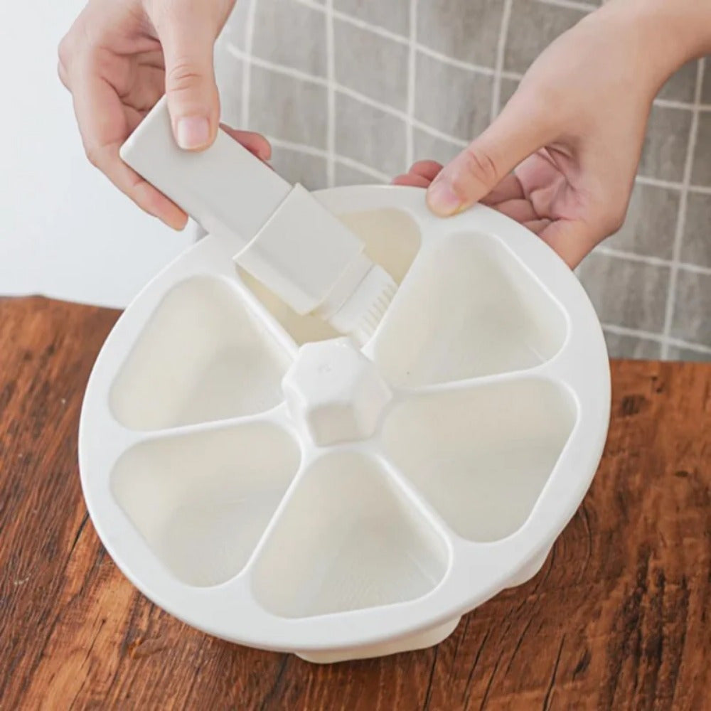 6-Grid Nonstick Japanese Onigiri Rice Ball Maker – DIY Triangle Sushi Mold for Bento