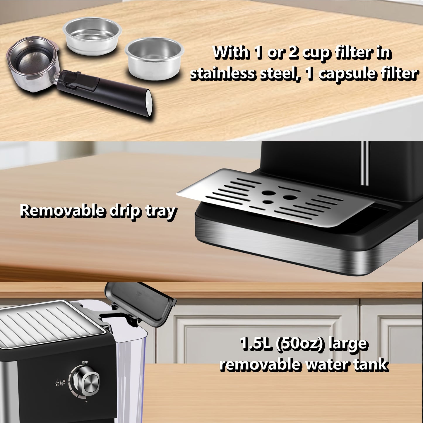 BLUEBOW Italian Fully Automatic Espresso Machine – 20 Bar, Stainless Steel, Milk Frother