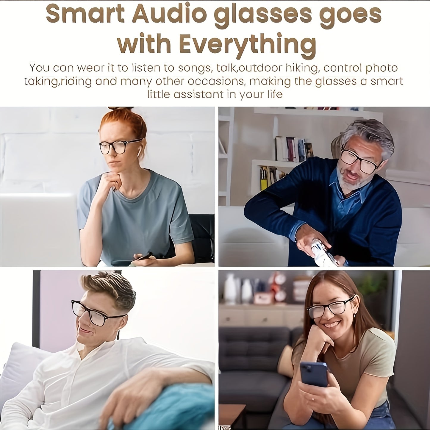 AI Smart Glasses – Handsfree Translation & Calls, Stylish Eyewear Gift for Travel