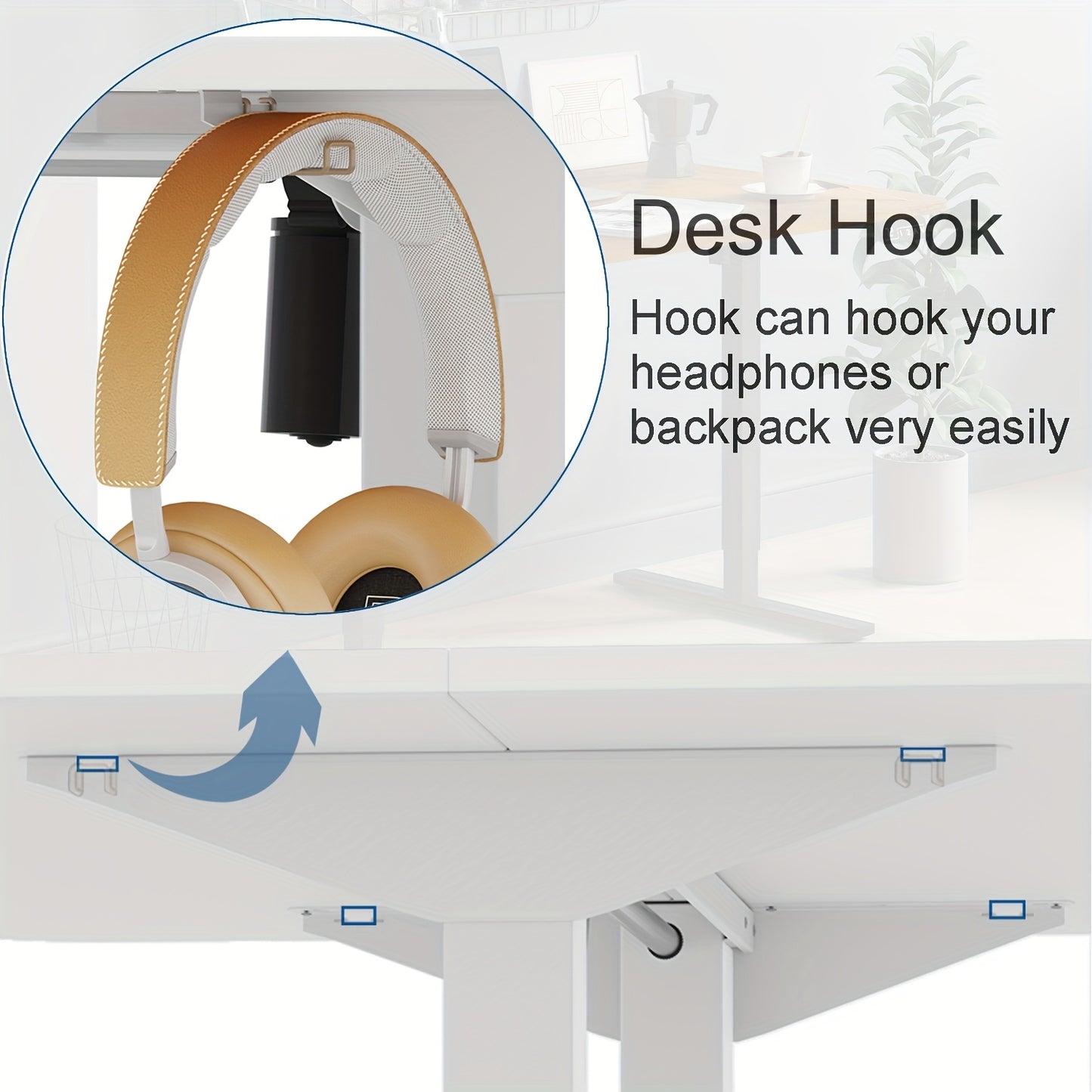 Adjustable Electric Standing Desk | Sit-Stand Office Desk with Memory Height, Metal Frame & Hook – Home, Study, Gaming