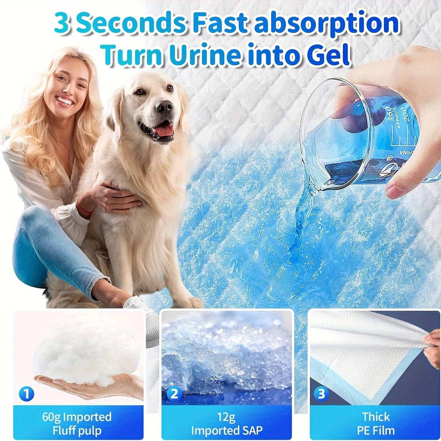 4XL Heavy Duty Dog Pee Pads – Fast Absorbing & Leak-Proof for Large Dogs