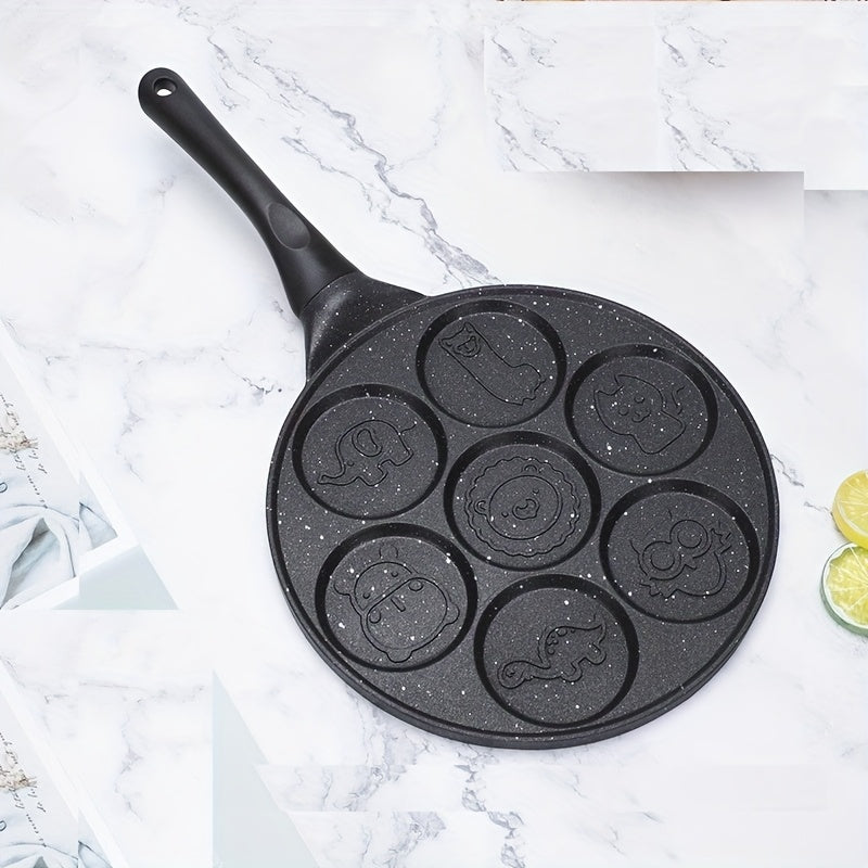 7-Hole Nonstick Pancake & Crepe Pan – Detachable Handle, Gas Stove & Oven Safe