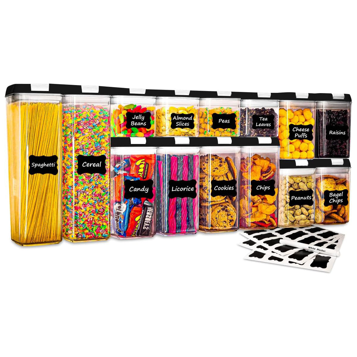 Pantry Organization 14 Pack Airtight Food Storage Containers BPA Free + Labels