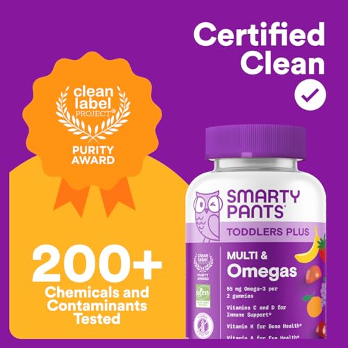 SmartyPants Toddler Multivitamin – Omega-3 + Essential Nutrients Gummies (60 ct)