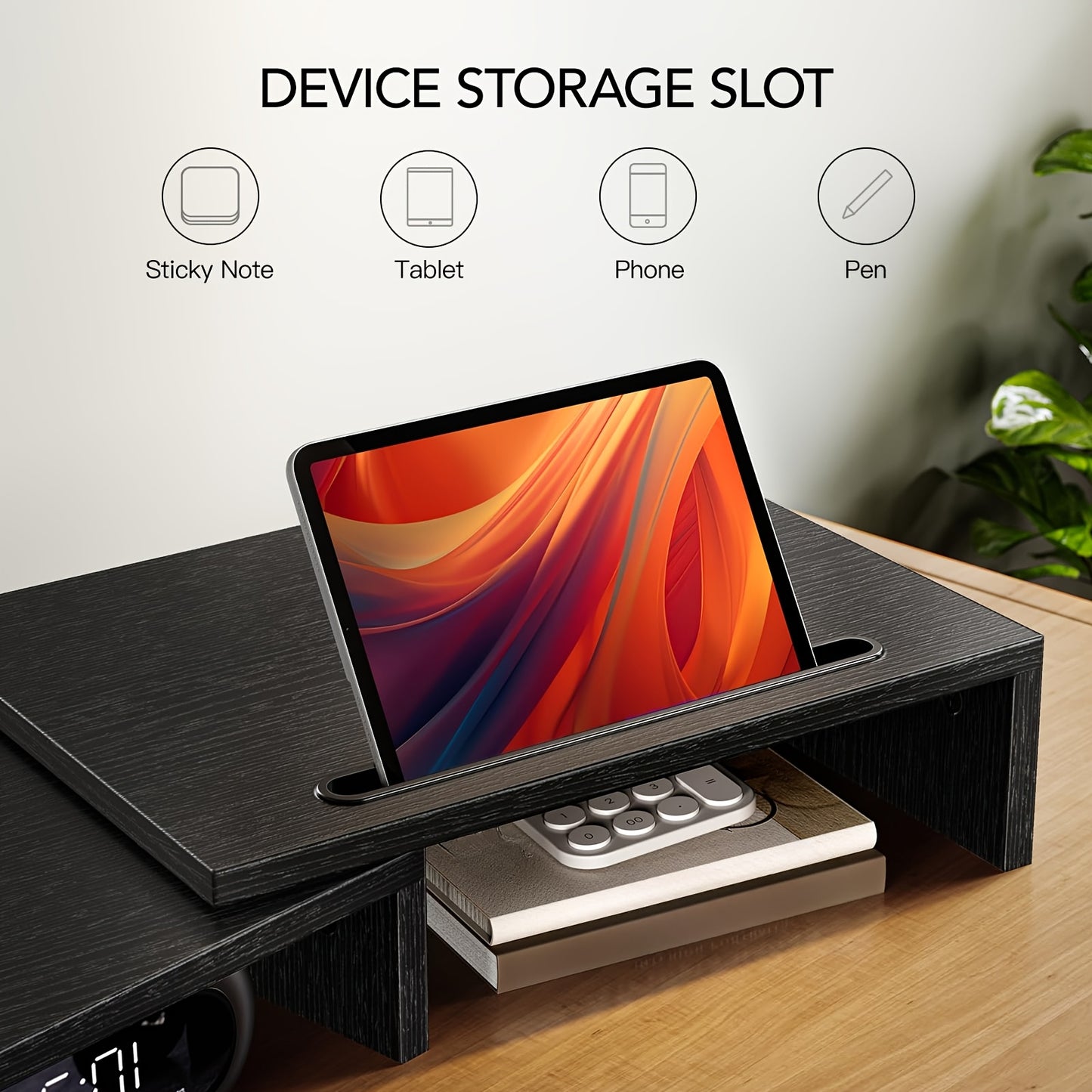Dual Monitor Stand – Adjustable Length & Angle, 2 Slots, Dreamsmith Riser
