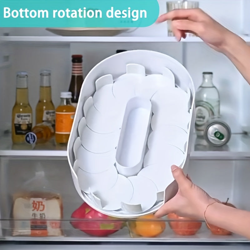 360° Rotating Storage Tray – Clear Plastic Kitchen Organizer for Cabinet, Fridge