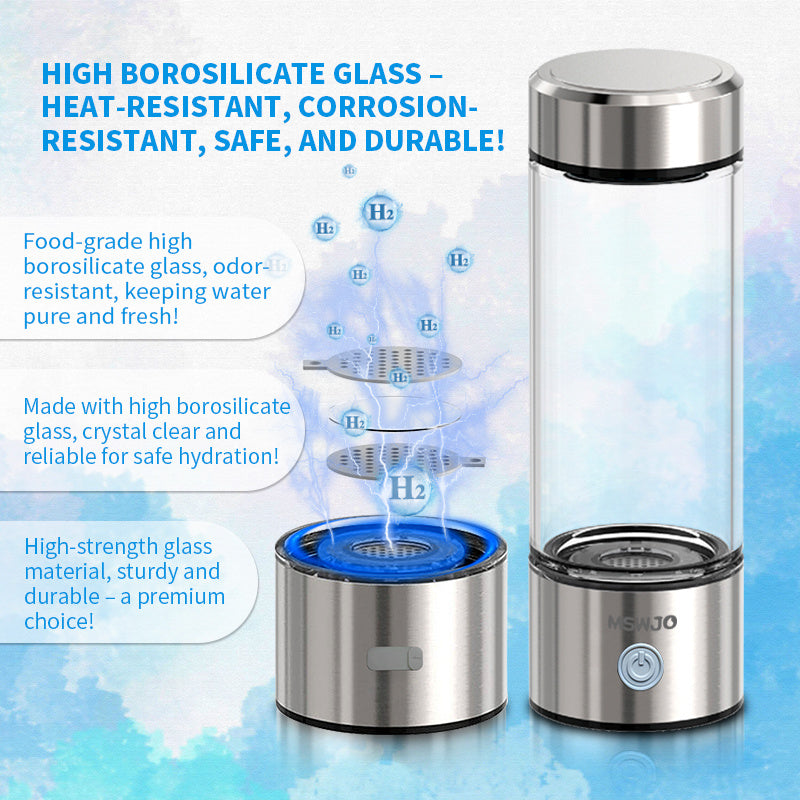 MSWJO Advanced Hydrogen Water Bottle – 420ml Portable Ionizer for Healthy Hydration