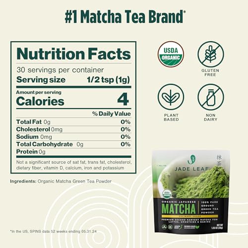 Jade Leaf Organic Matcha – Premium Culinary Grade Japanese Green Tea, 1.06oz