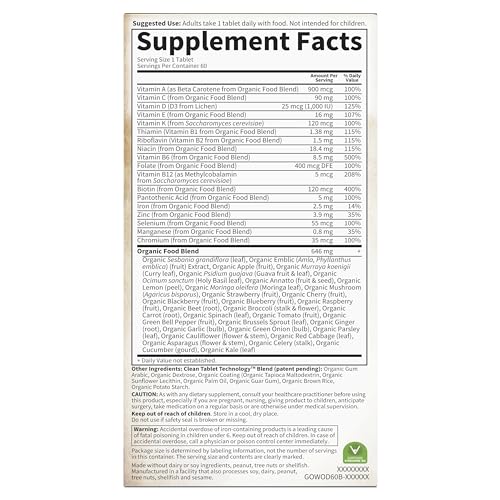 Garden of Life Organics – Vegan Multivitamin for Energy, Hair & Skin (60 ct)