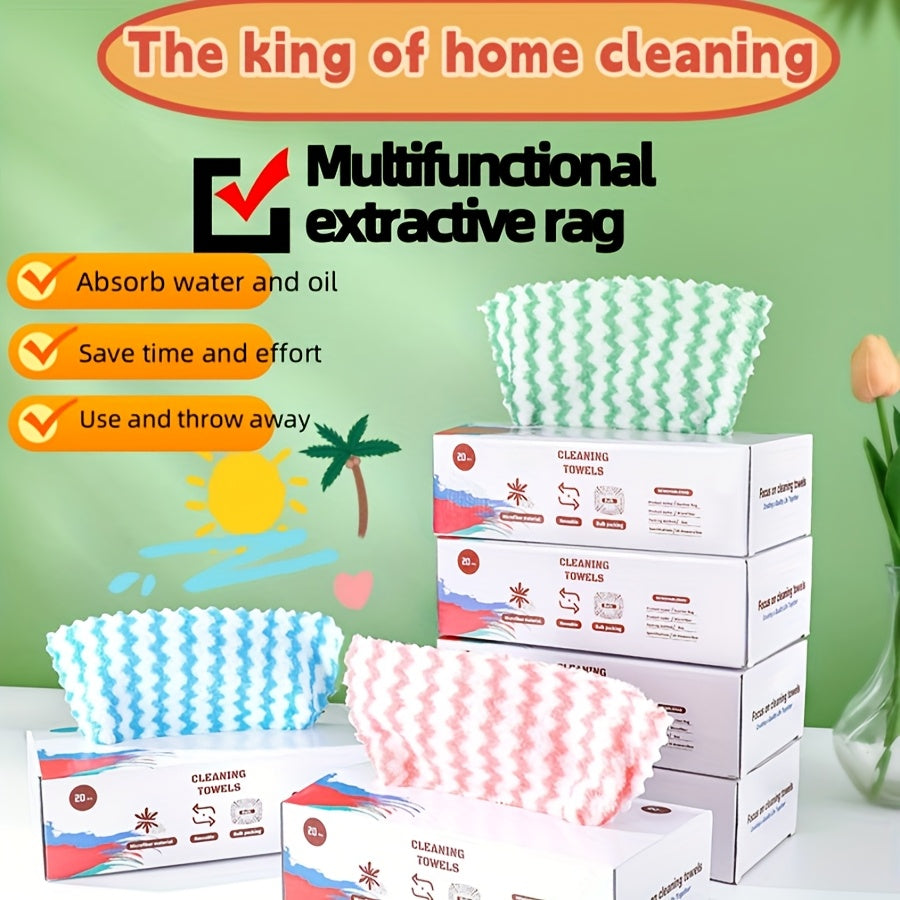 20pcs Pull-Out Kitchen Towels, Dual-Use Dishcloths, Convenient for Travel & Home