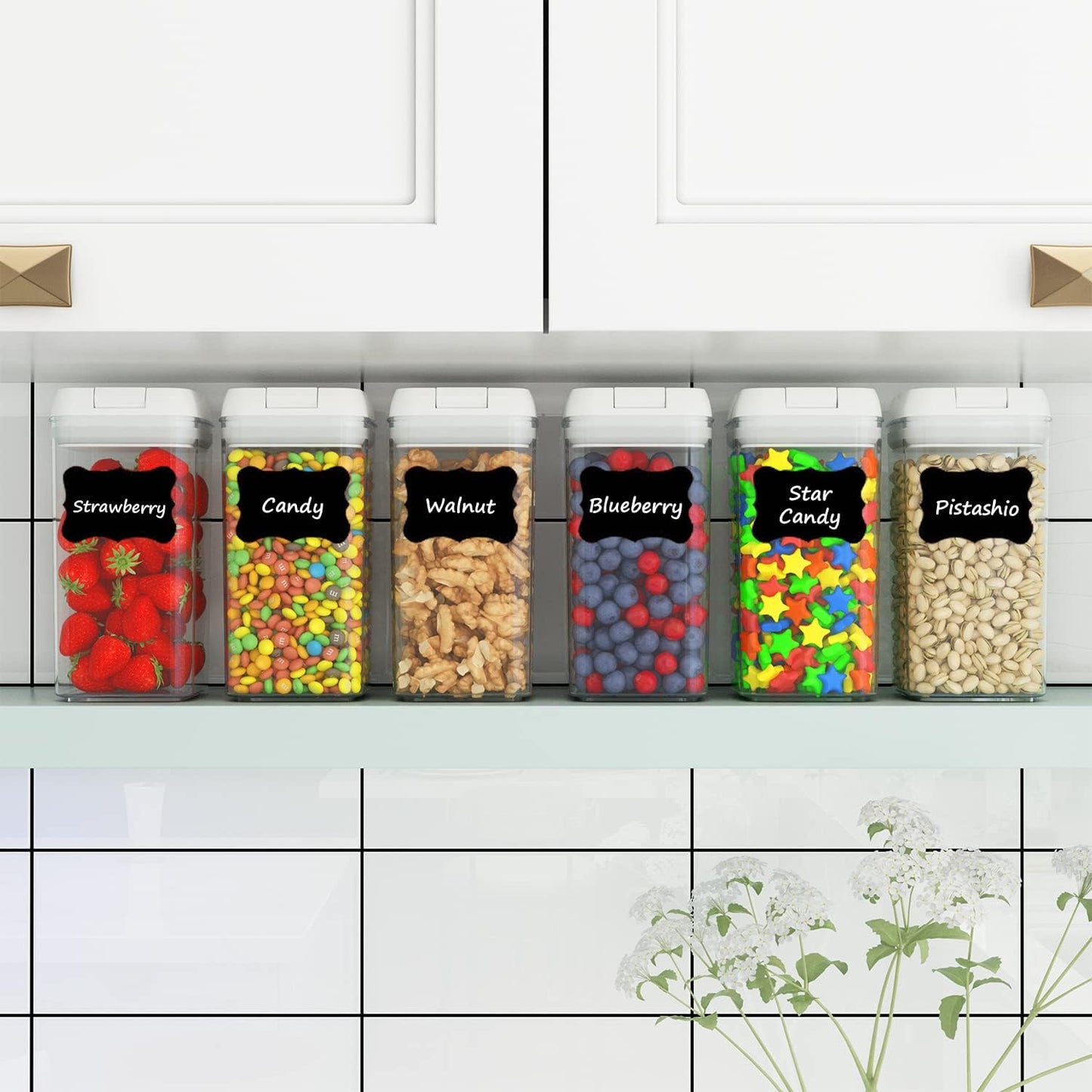 Pantry Organization 14 Pack Airtight Food Storage Containers BPA Free + Labels