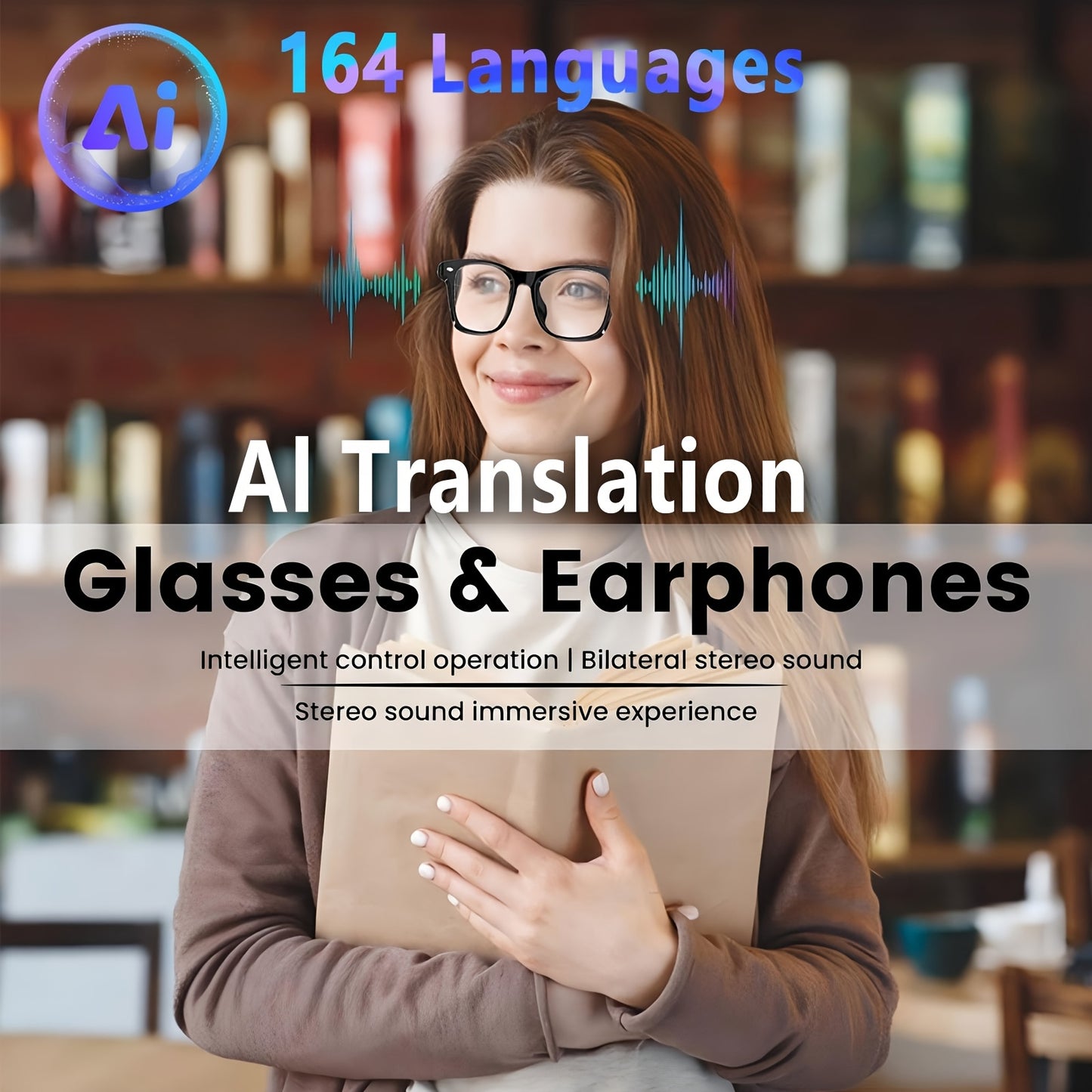 AI Smart Glasses – Handsfree Translation & Calls, Stylish Eyewear Gift for Travel
