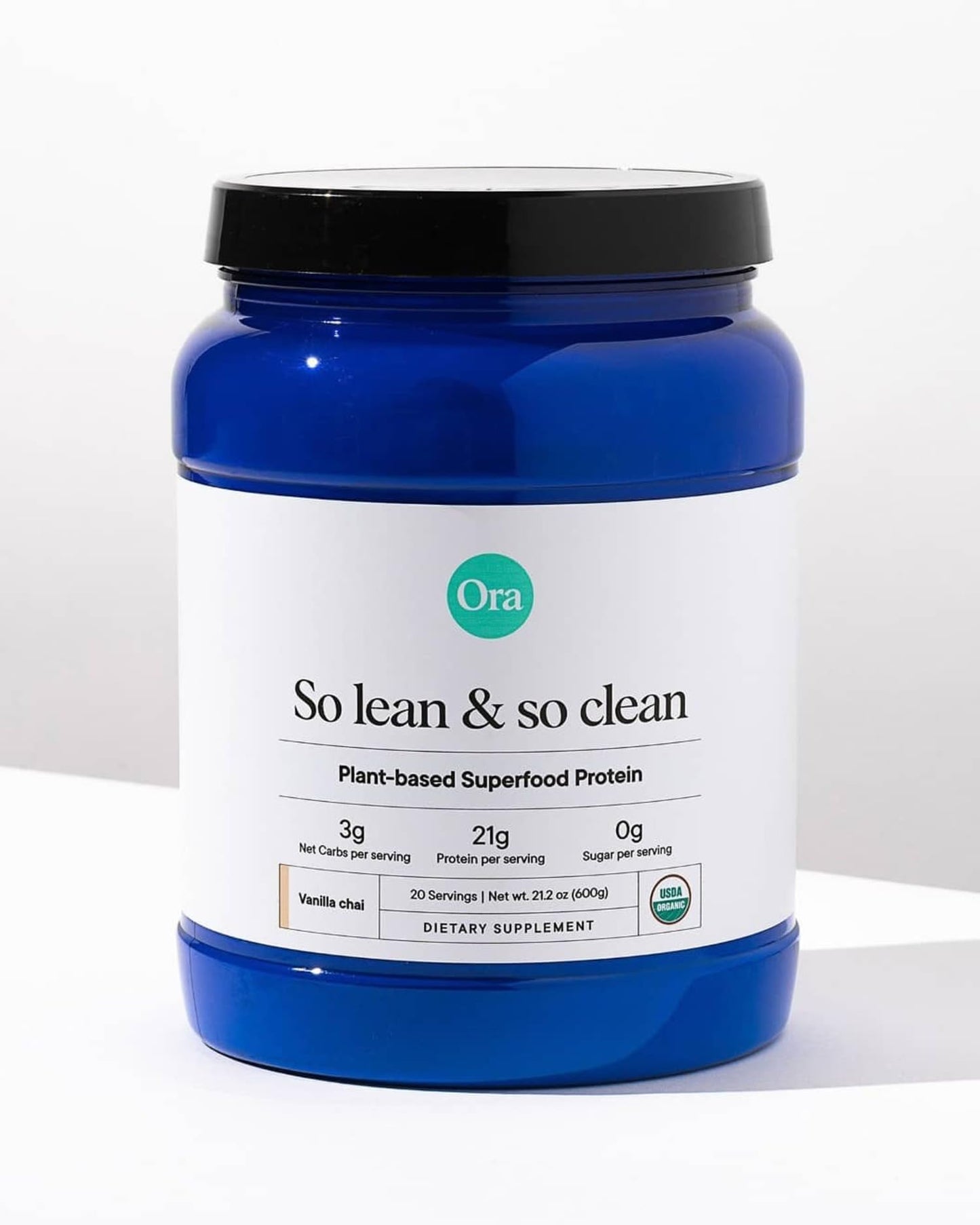 Ora Organic Vegan Protein – 21g Plant-Based Vanilla Chai (Keto & Dairy-Free)