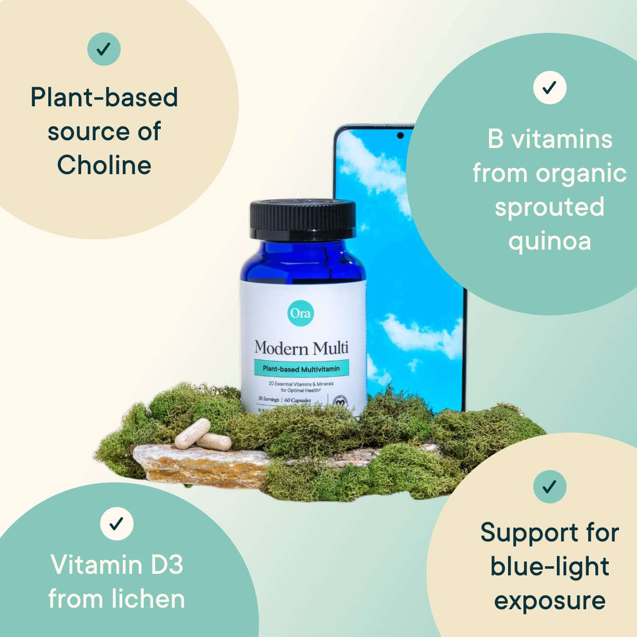 Ora Organic Multivitamin – Plant-Based Daily Support (60 Vegan Capsules)
