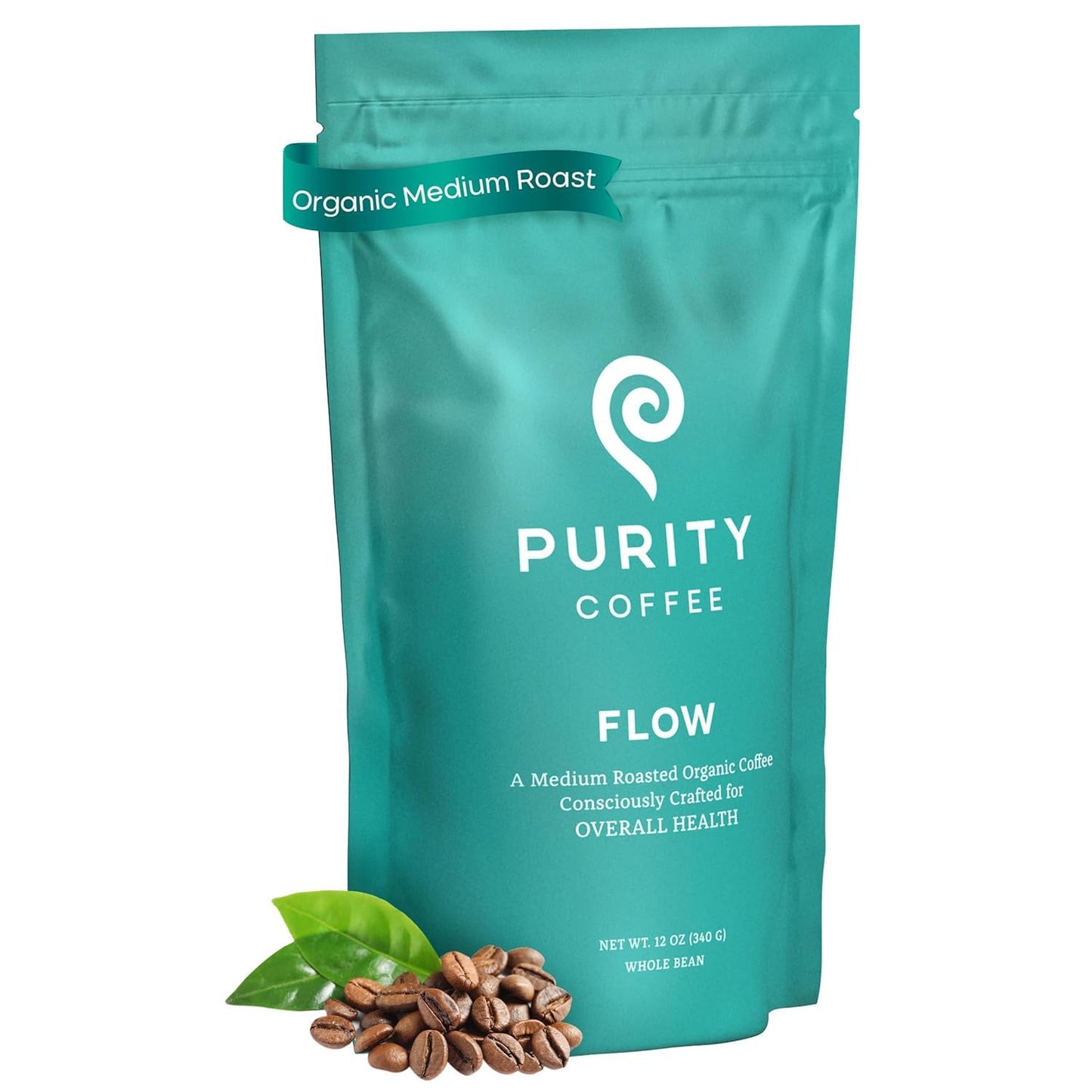 Purity Coffee FLOW Medium Roast – USDA Organic Specialty Grade Arabica, 12oz Bag