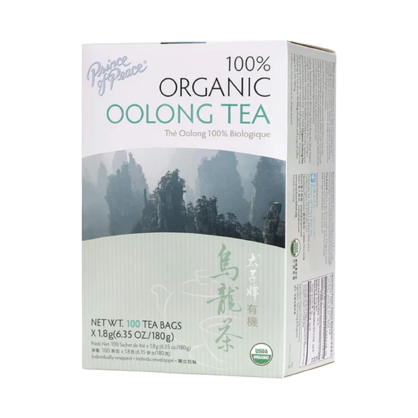 Prince of Peace Organic Oolong – 100 Tea Bags, Smooth Black Tea, Low Caffeine