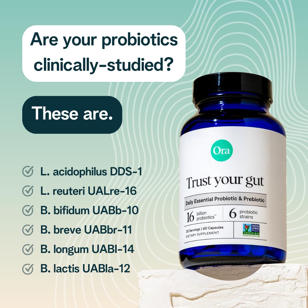 Ora Organic Probiotics – 16 Billion CFU with Prebiotics for Gut Health