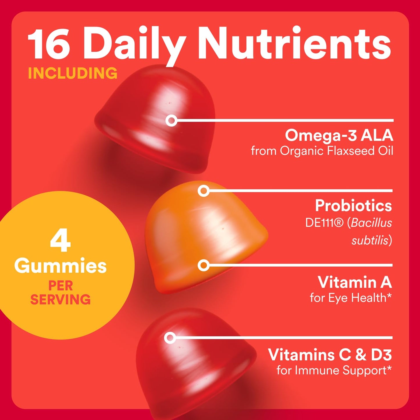 SmartyPants Kids Gummies – Organic Daily Nutrients with Omega 3 & Probiotics (120 ct)