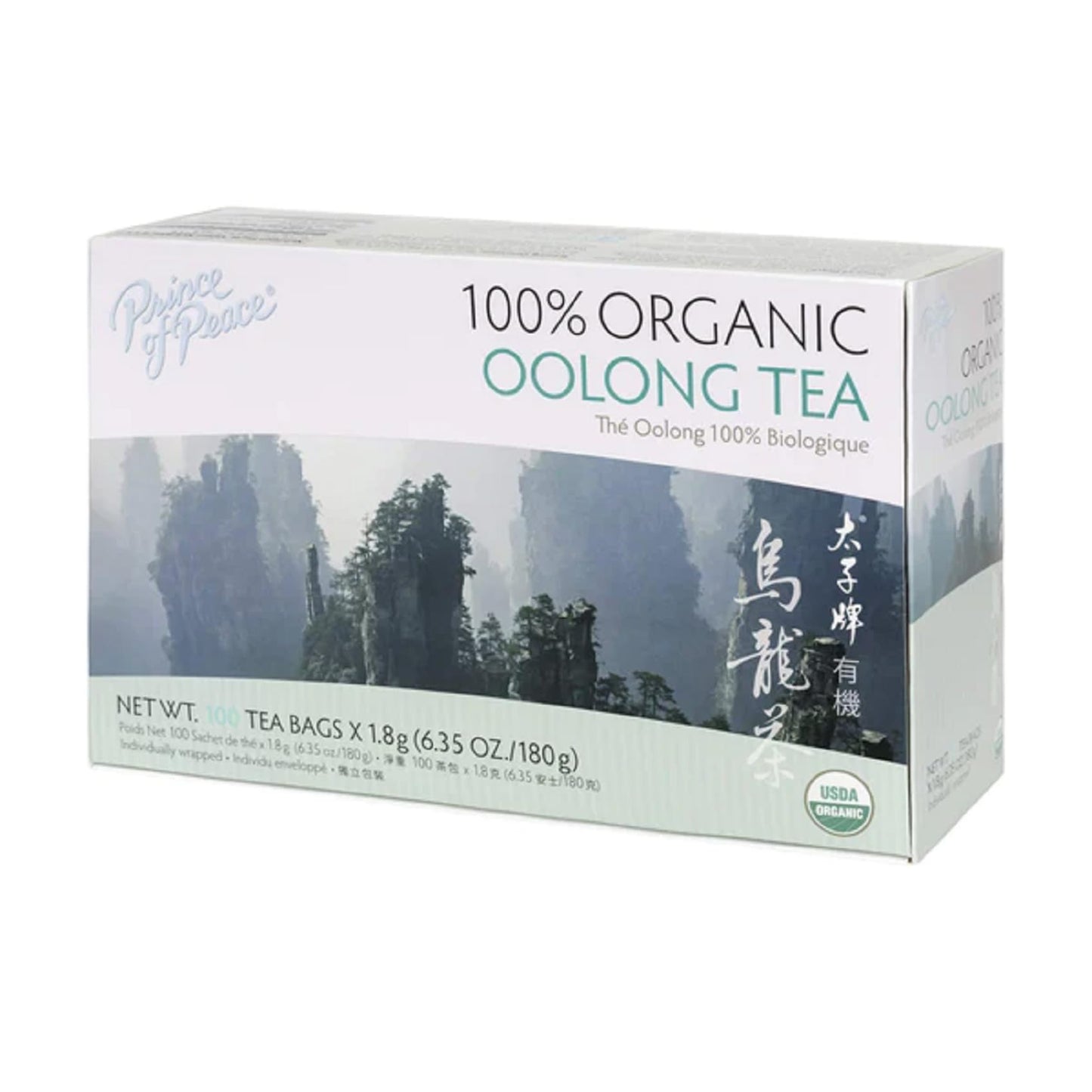 Prince of Peace Organic Oolong – 100 Tea Bags, Smooth Black Tea, Low Caffeine