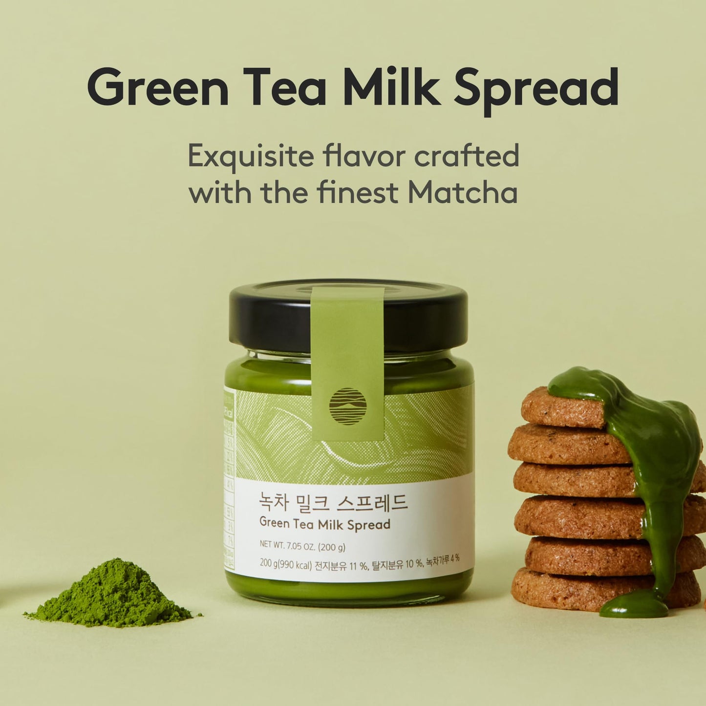 OSULLOC Green Tea Milk Spread (7.05 oz, 200g) & Honey Pear Tea (20 count, 1.06 oz)
