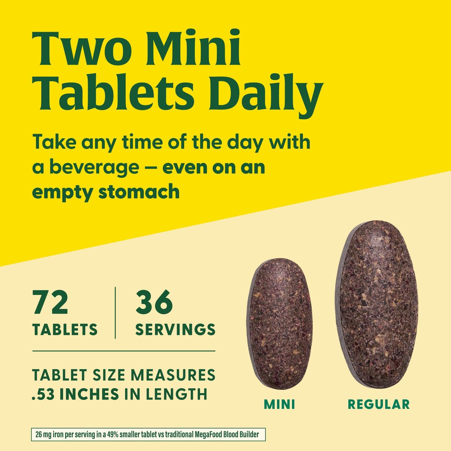 MegaFood Blood Builder Minis – Iron + B12, C & Folic Acid (72 Vegan Tablets)