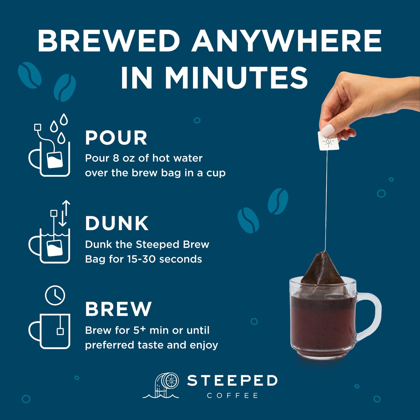 Single-Serve Steeped Coffee (8-Pack) – Eco & Travel Friendly