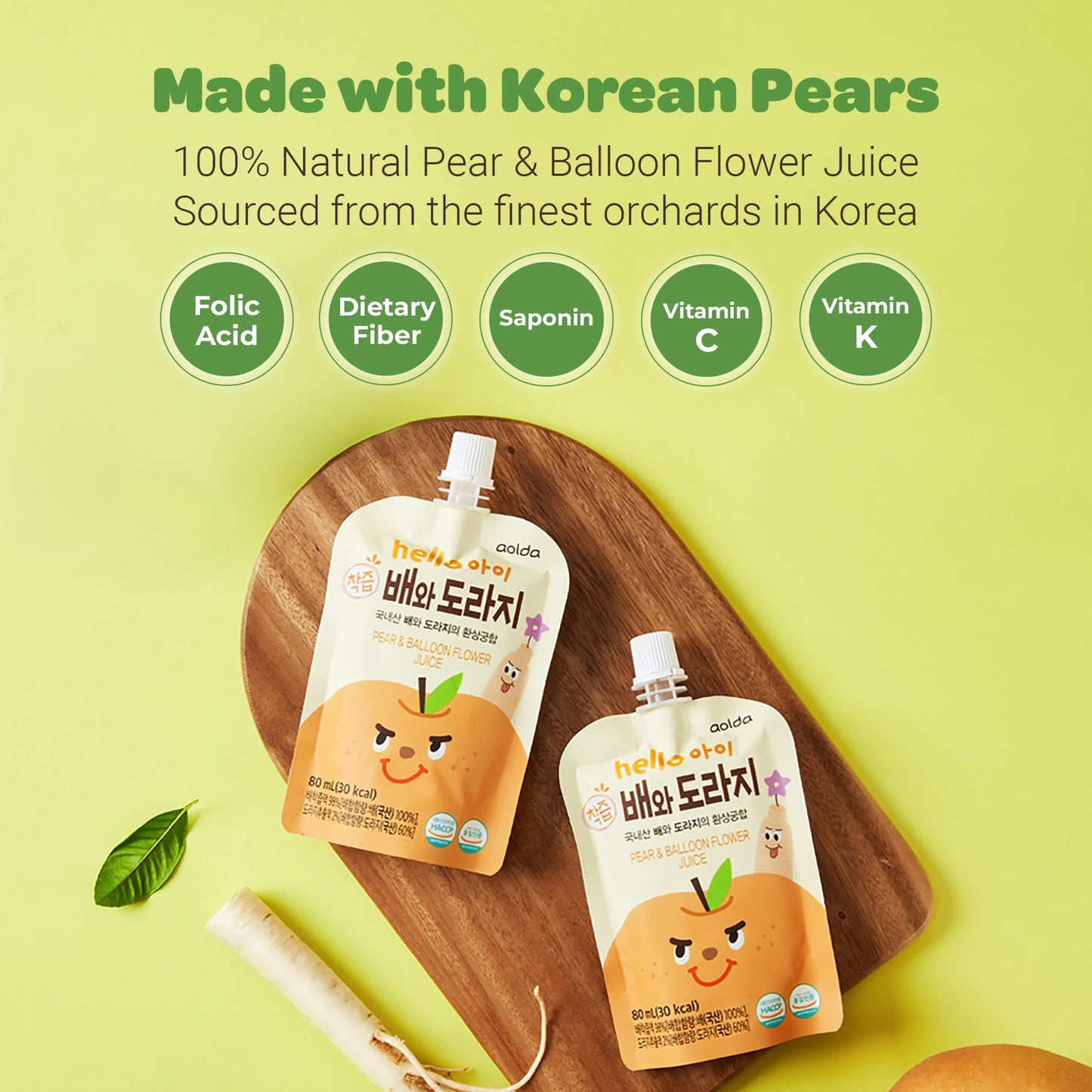 Natural Bellflower & Pear Juice – Kid-Friendly Korean Drink (20 Bags)