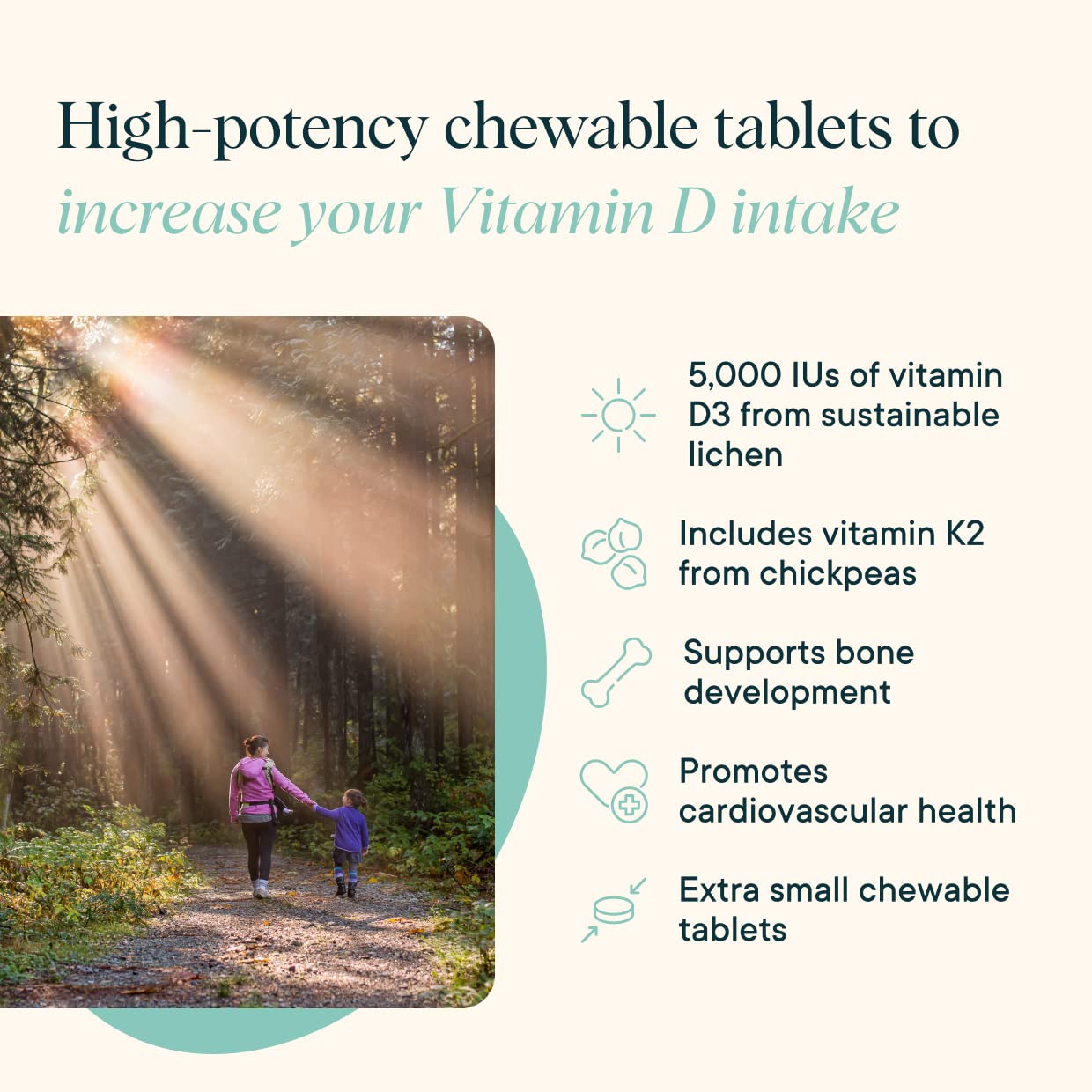 Ora Organic Vitamin D3 + K2 – Vegan Chewables for Bone & Immune Support (30 Tablets)
