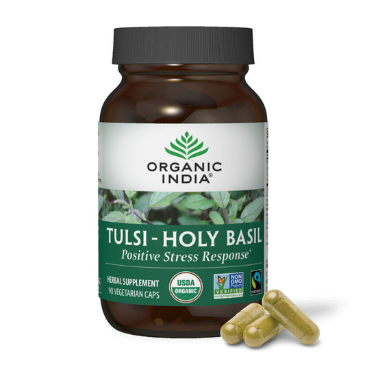 ORGANIC INDIA Tulsi Capsules – Holy Basil for Immunity & Stress (90 ct)