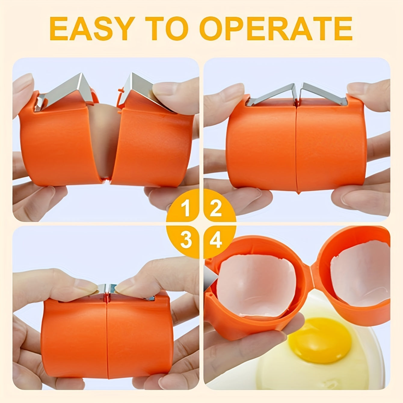 3PCS Egg Shell Opener – Handheld Egg Cracker, Cutter & Separator for Cooking or Camping