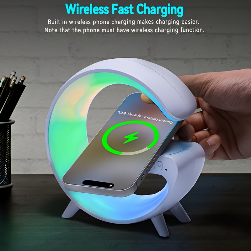 Compact Smart Speaker & Wireless Charger with Sunrise Alarm
