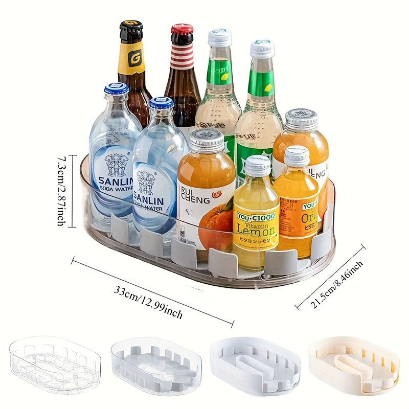 360° Rotating Storage Tray – Clear Plastic Kitchen Organizer for Cabinet, Fridge