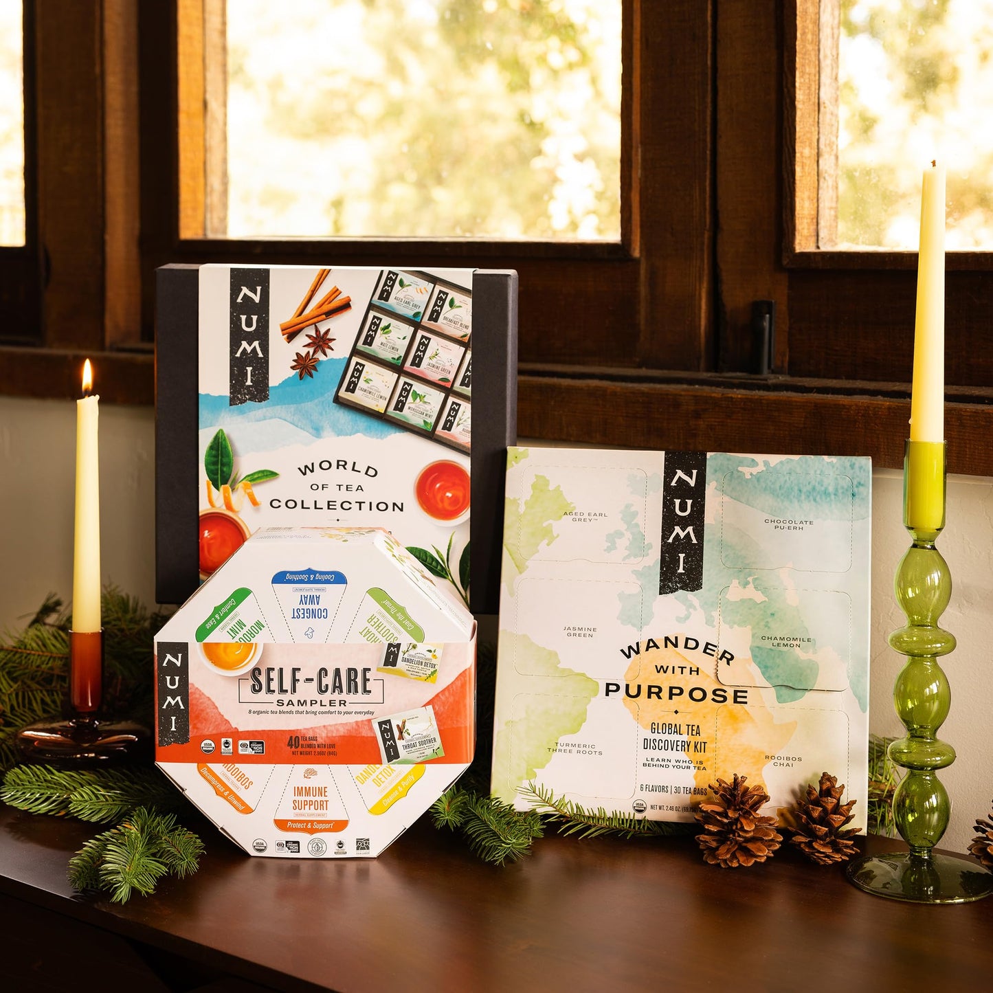 Numi Organic Tea – Self-Care Herbal Tea Sampler Gift Set, 40 Assorted Bags