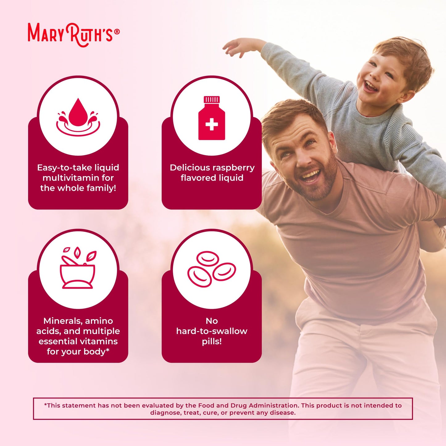MaryRuth Morning Multivitamin – Liquid Raspberry Blend (15 Servings)