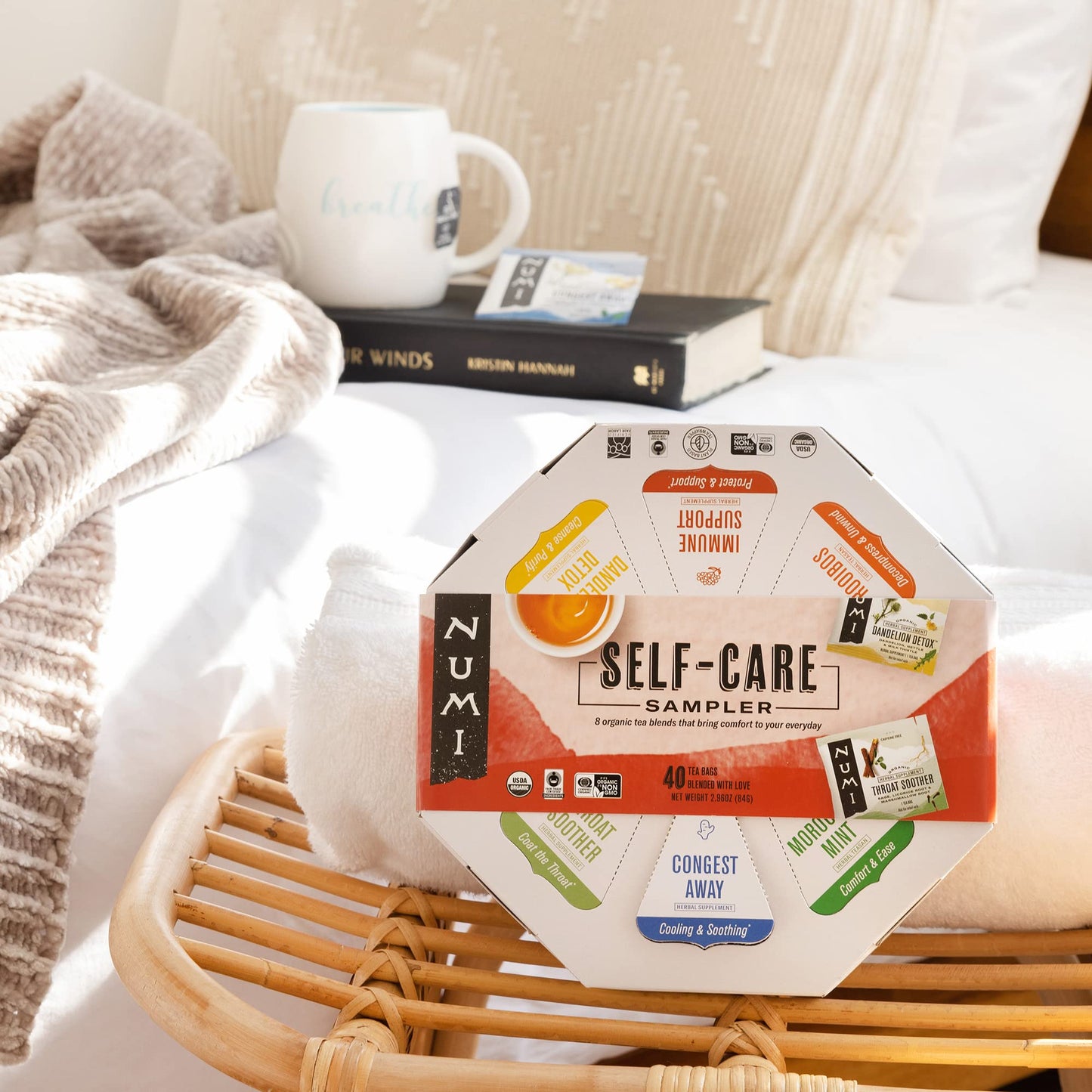 Numi Organic Tea – Self-Care Herbal Tea Sampler Gift Set, 40 Assorted Bags