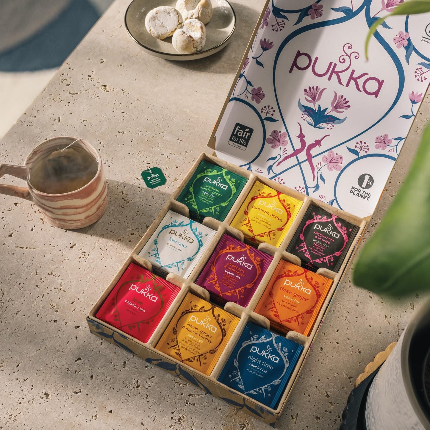 Pukka Herbal Tea Gift Box – 9 Flavors, 45 Organic Bags