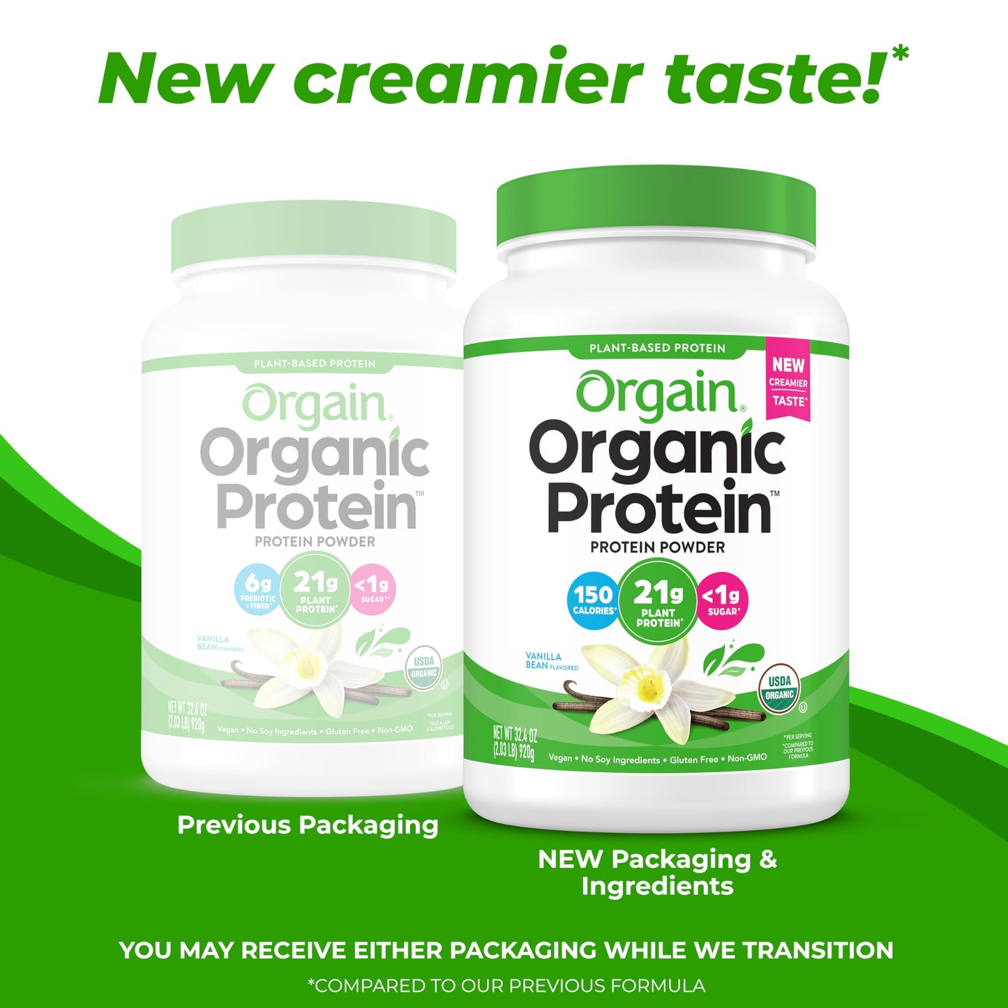 Orgain Organic Vegan Protein Powder Vanilla Bean 2.03lb – 21g Plant Protein