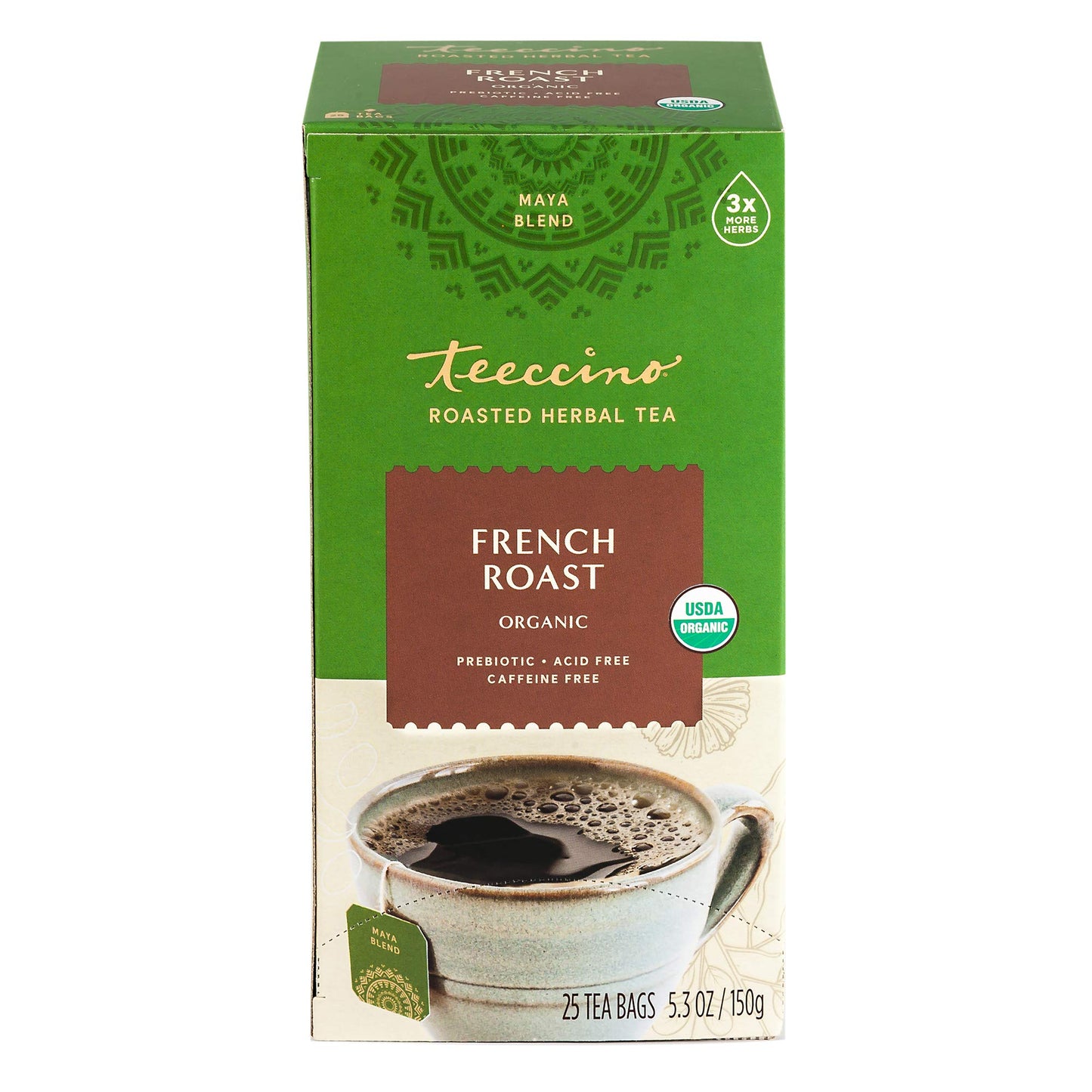 Teeccino French Roast – Caffeine-Free Coffee Alternative (25 Bags)