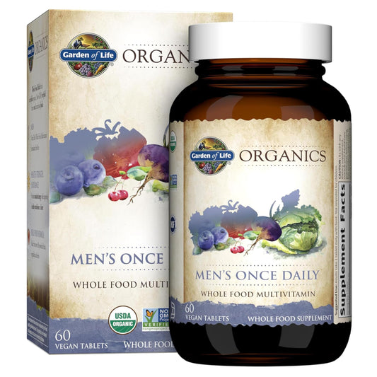 Garden of Life Men's Multivitamin – Once Daily Organic Formula (60 Tablets)