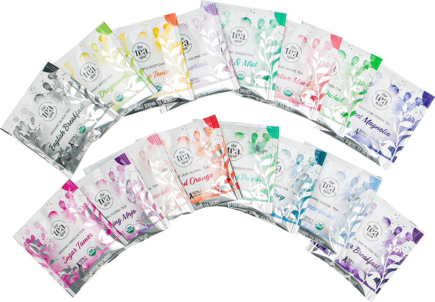 The Tea Spot – Loose Leaf Tea Sampler (Pyramid Sachets, 16 Count)