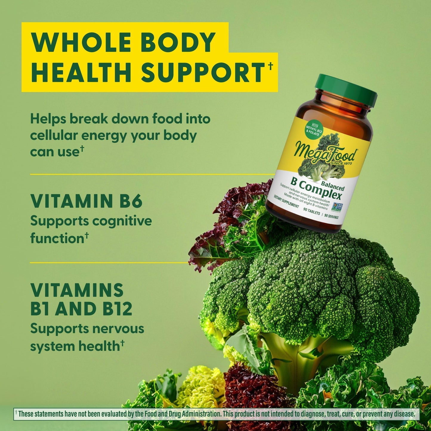 MegaFood B Complex – Folate, B6, B12, Biotin & More (90 ct)