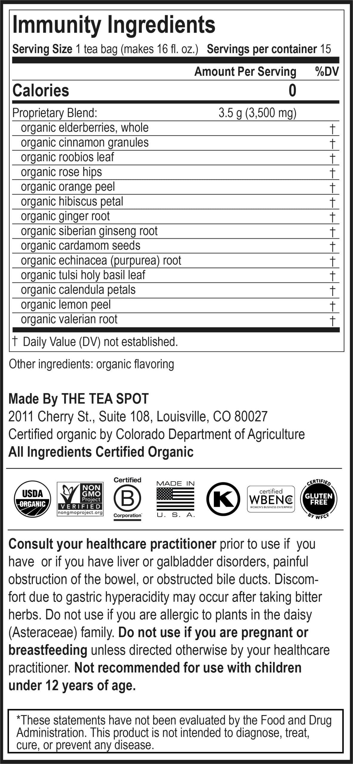 The Tea Spot Immunity Boost Tea – Elderberry & Adaptogens (15 Bags)