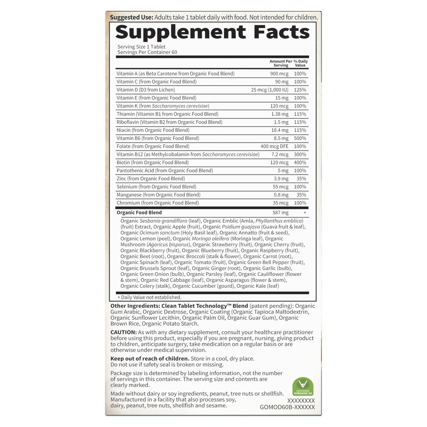 Garden of Life Men's Multivitamin – Once Daily Organic Formula (60 Tablets)