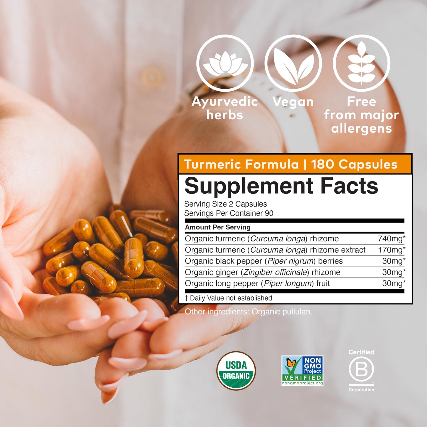 ORGANIC INDIA Joint & Immune Formula – Turmeric Curcumin + Black Pepper (180 ct)