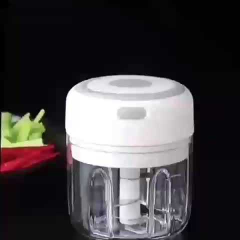 Electric Mini Garlic Chopper, Portable Food Processor, 8.45oz, Veggie & Meat Mincer