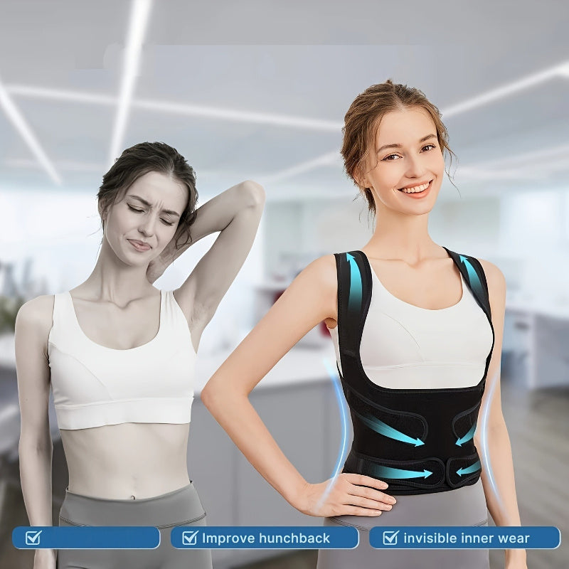 Full Back Support Posture Brace – Adjustable Shoulder, Lumbar & Waist Support for Men & Women