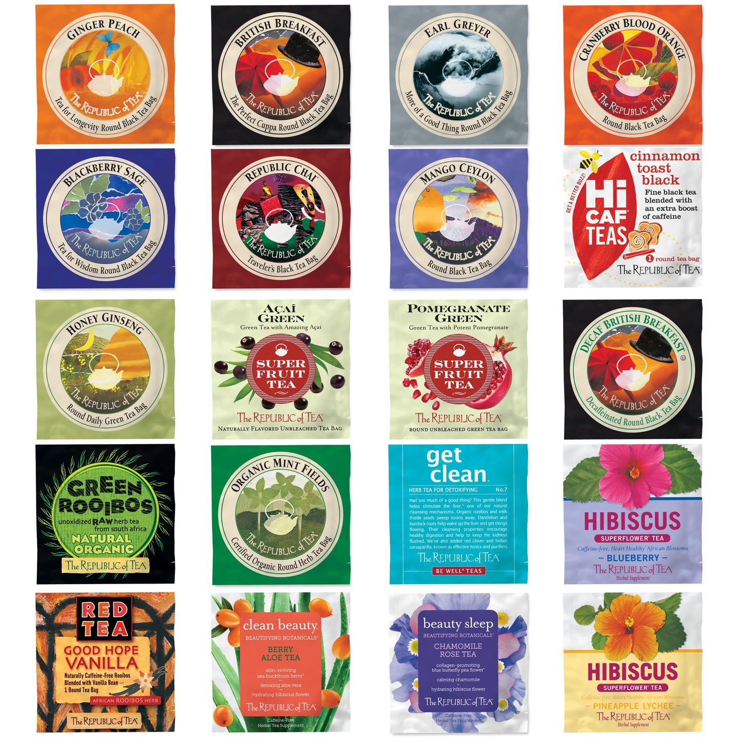 Republic of Tea – 40 Premium Assorted Tea Bags