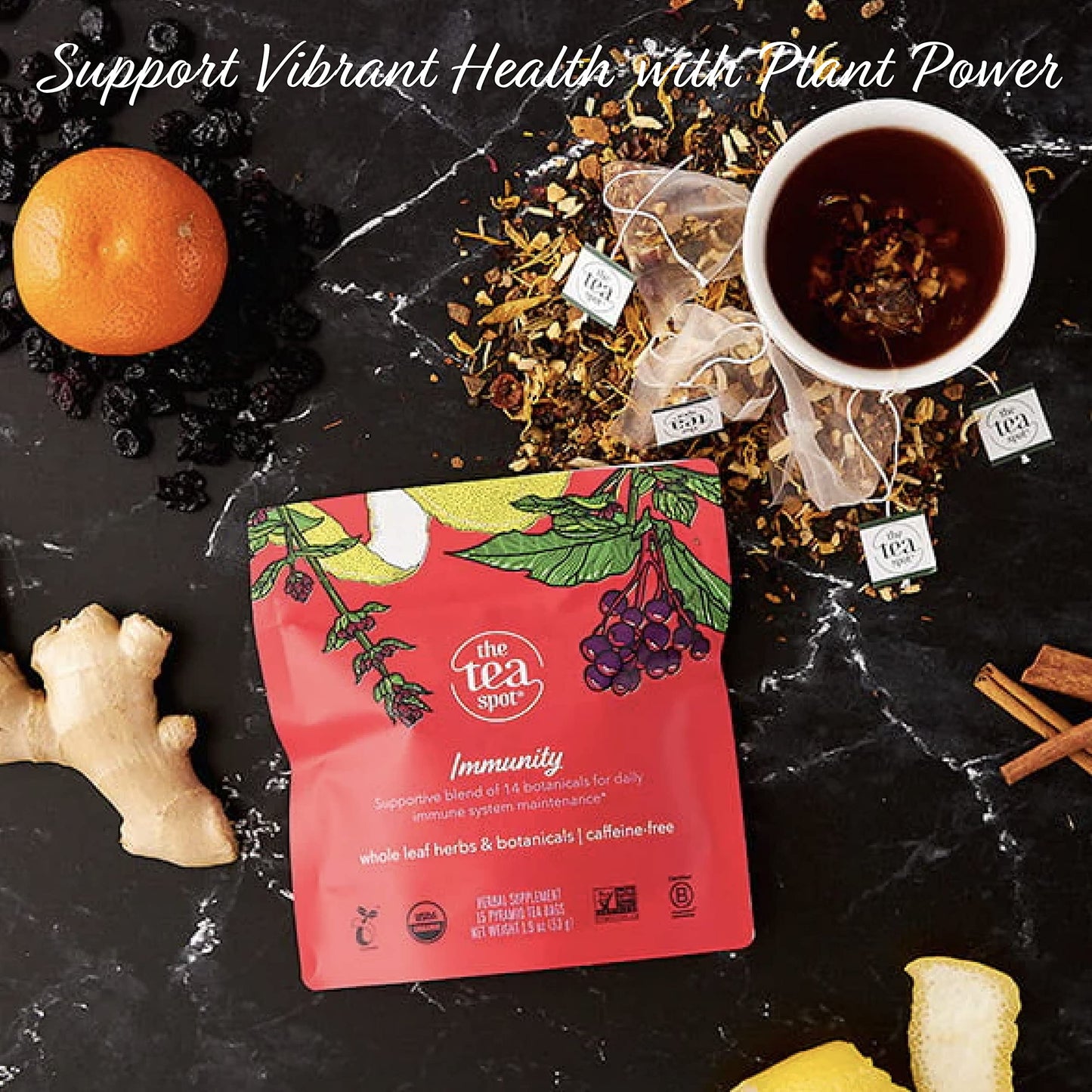 The Tea Spot Immunity Boost Tea – Elderberry & Adaptogens (15 Bags)